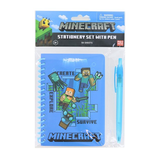 Cuaderno Minecraft de diseños innovadores con bolígrafo, 50 hojas