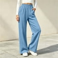 thumbnail image 4 of Ghalytn Women's Elastic Waist Wide Leg Sweatpants - Casual Lounge Pants with Side Pockets, 4 of 7