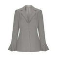 thumbnail image 4 of YueHuiYing Women's Lightweight Open-Front Suit Jacket - Long Sleeve Draped Blazer for Office and Smart Casual Wear, 4 of 7