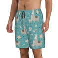 thumbnail image 2 of Naloa Teal Mama Llama Men's Beach Shorts, Surfing shorts, Swim trunks, Quick Dry Swim Trunks for Surfing Beach Fun - Large, 2 of 9