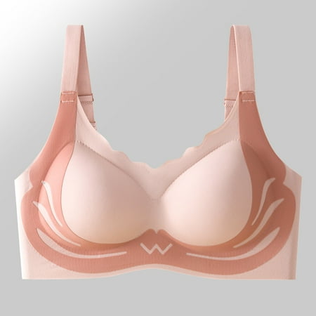 Pavied Push Up Bra Seamless Bras Sports Bras For Women Full Coverage High Impact Padded Sleep Bras Womens Plus Size Workout Yoga Bras Balconette Bras Feelingirl Bra Pink L