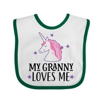Inktastic My Granny Loves Me Unicorn Girls Baby Bib
