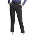 thumbnail image 3 of Pantalones de Mujer Nikou de Traje de Ocio Ligeros de Color Puro Negro L, 3 of 15