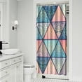 thumbnail image 2 of Vintage Boho Earth Tone Curtain 36x72 Inches Quick-Dry Polyester for Bathroom Decor with Plastic Ring Tribal Pattern, 2 of 5