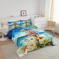 thumbnail image 3 of Erosebridal Coastal Beach Comforter Sets Twin Size, Summer Holiday Comforters & Duvets, Ocean Starfish Reversible Duvet Insert, Ultra Soft Bedroom Decorative, 2pcs, 3 of 8