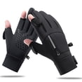 thumbnail image 1 of Windproof & Waterproof Winter Warm Gloves with Velvet Lining, Touchscreen Compatible, Ideal for Motorcycle/Bicycle Enthusiasts, Outdoor Activities, Practical & Fashionable, 247 Black, Size M, 1 Pair, 1 of 6
