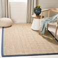 thumbnail image 4 of SAFAVIEH Natural Fiber Maisy Solid Area Rug, Natural/Navy Blue, 4' x 6', 4 of 12