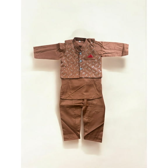 Traditional Kurta, Pajama and Coat Set for Boys, Cultural Wear, 313