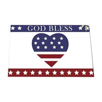 LanSuare 4th of July Patriotic Welcome Doormat Retro American Stars Stripes Door Mat Indoor Outdoor Home Kitchen Decoration