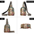 thumbnail image 3 of Stylish Leather Crossbody Bag 8.46x5.9x2.16In Easy To Carry Multi-Purpose Travel Hiking Shopping Fashion Bag Garden Beauty Dog, 3 of 7