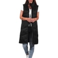 thumbnail image 1 of hirigin Women's Winter Mid-Length Waistcoat, Solid Color Stand Collar Warm Lightweight Puffer Zipper Vest with Side Pockets, 1 of 5