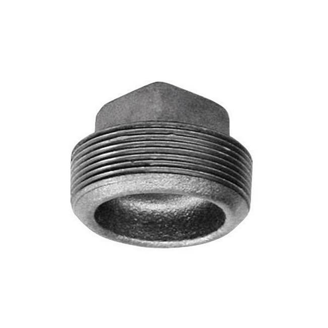 B /& K 2 in MPT Black Malleable Iron Cap Dia