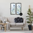 thumbnail image 3 of Stupell Industries Blue Hued Flowers & Birds Animals Painting Black Framed Art Print Wall Art, 13 x 30, Set of 2, 3 of 8