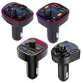 thumbnail image 2 of compatible Q5 3.1A USB+PD Bluetooth Car Charger Car FM Transmitter Colorful Lighting_Perfect Gift, 2 of 4