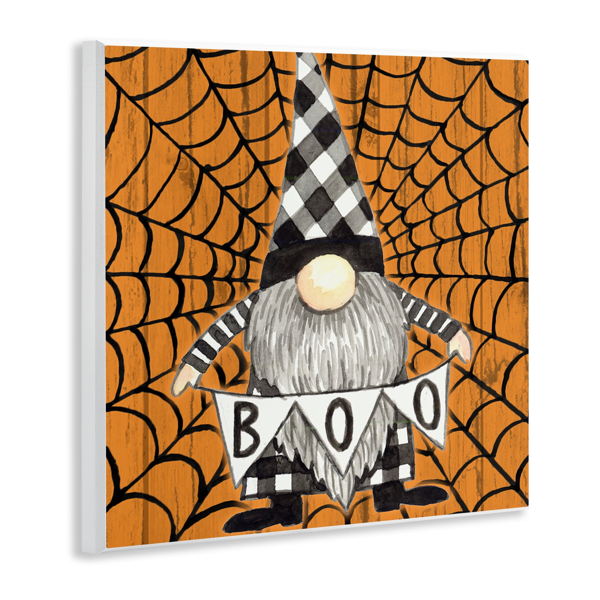 Stupell Industries Rustic Halloween Gnome Holiday Painting Unframed Art Print Wall Art, 12 x 12
