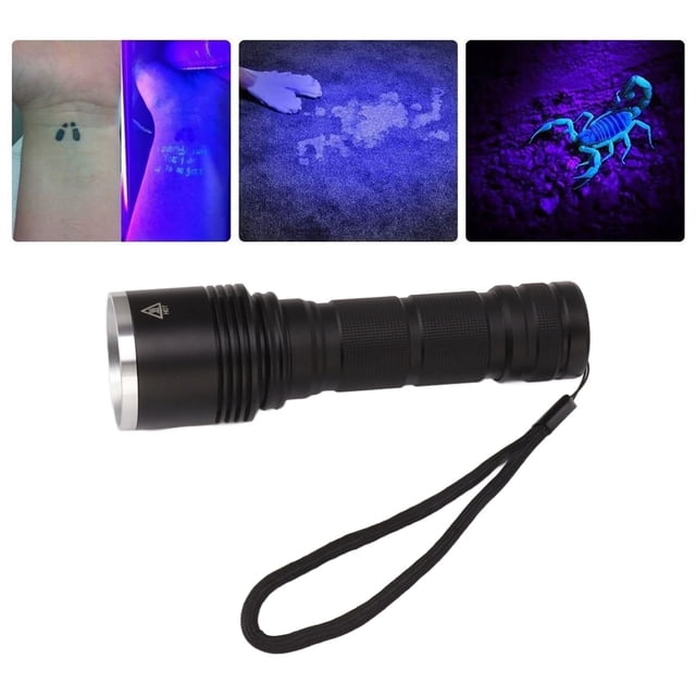 365nm Flashlight, Aluminum Alloy Strong Penetration Rechargeable USB Black Light Pet Urine Detector For Oil Leakage For Banknote Inspection