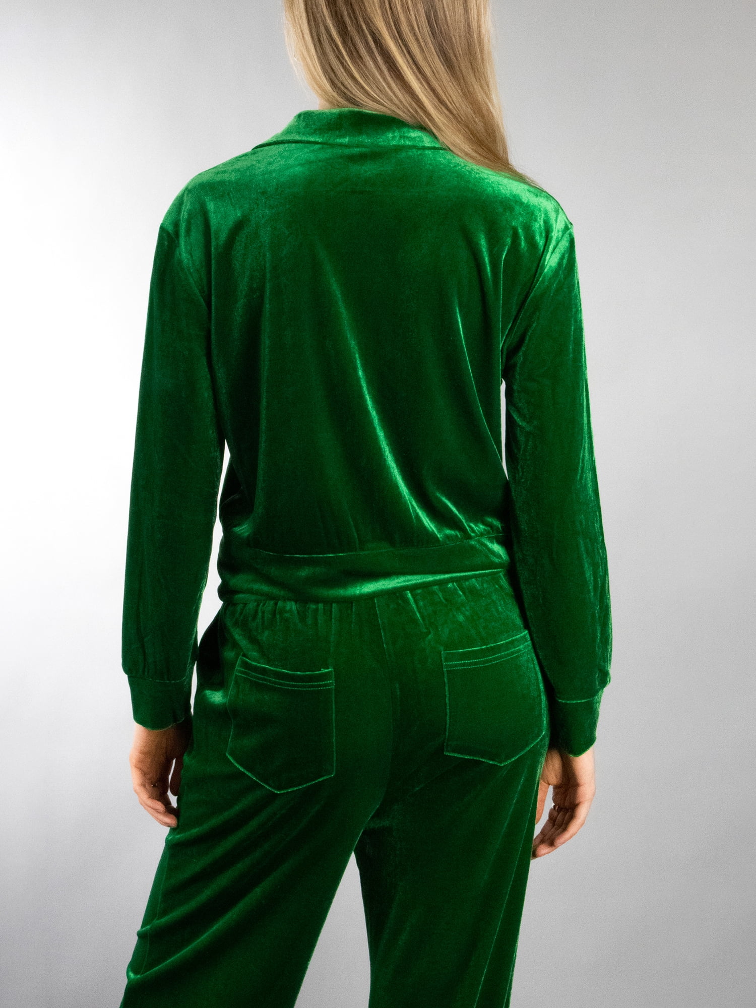 DARING DIVA 2Pcs Women's Stylish AK Velour Tracksuit Set XL Forest Green