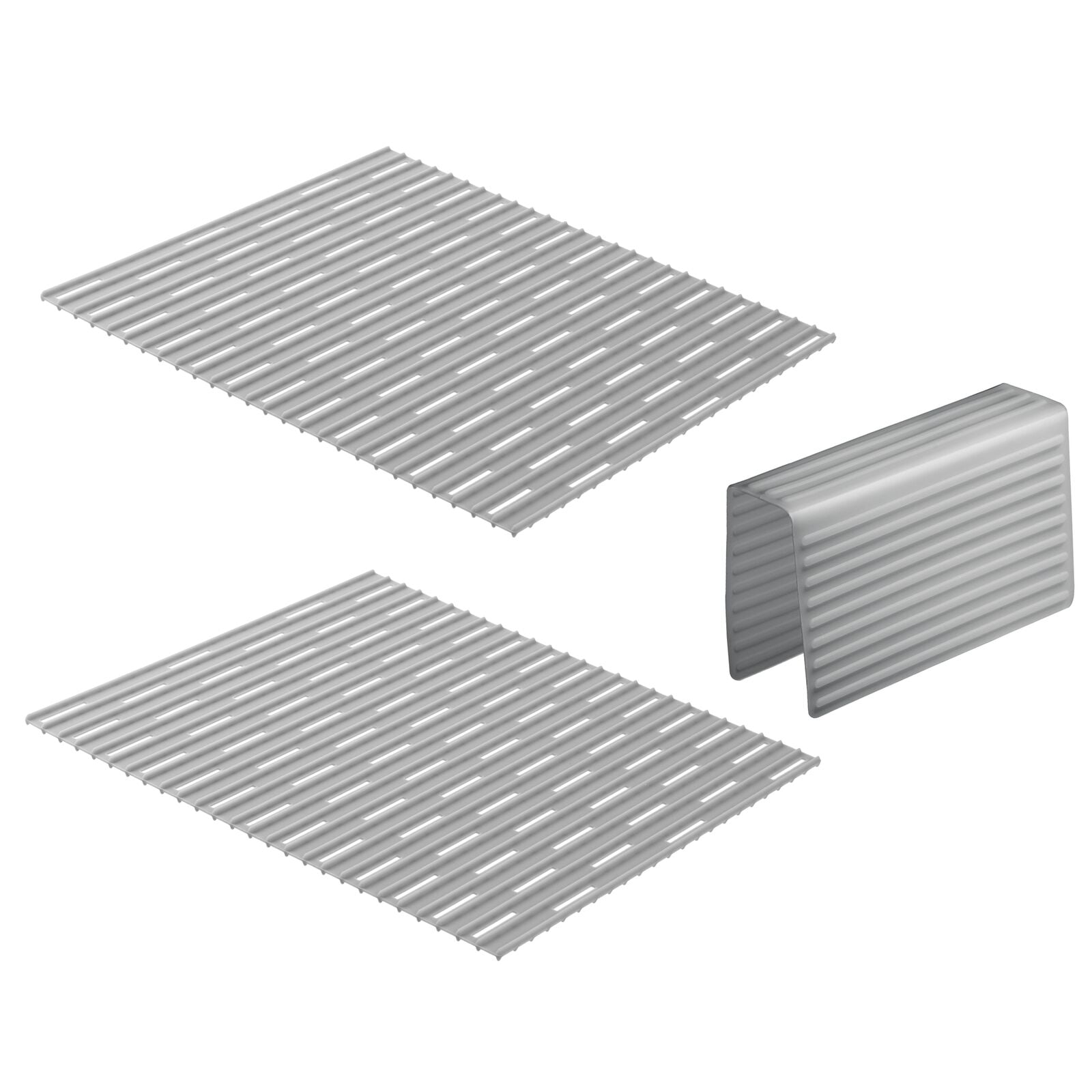 mDesign Large Kitchen Sink Protector Mat Pad Set, Quick Draining Use