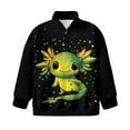 thumbnail image 4 of Uorisanigo Girls Half Zip Sweatshirt Loose Green Axolotl Long Sleeve Pullover Crop Tops Lightweight Quarter Zipper Cropped Sweatshirt for Sports and Daily Wear, 5-14 Years, 4 of 7
