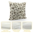 thumbnail image 4 of Shiartex Decorative Throw Pillow Case Farmhouse Pattern Brown Beautiful Jacobean Floral Meadow Flowers Blossom Florets Bud Country Cream Crewel Cushion Cover Pillowcase for Couch Sofa Bed White, 4 of 5