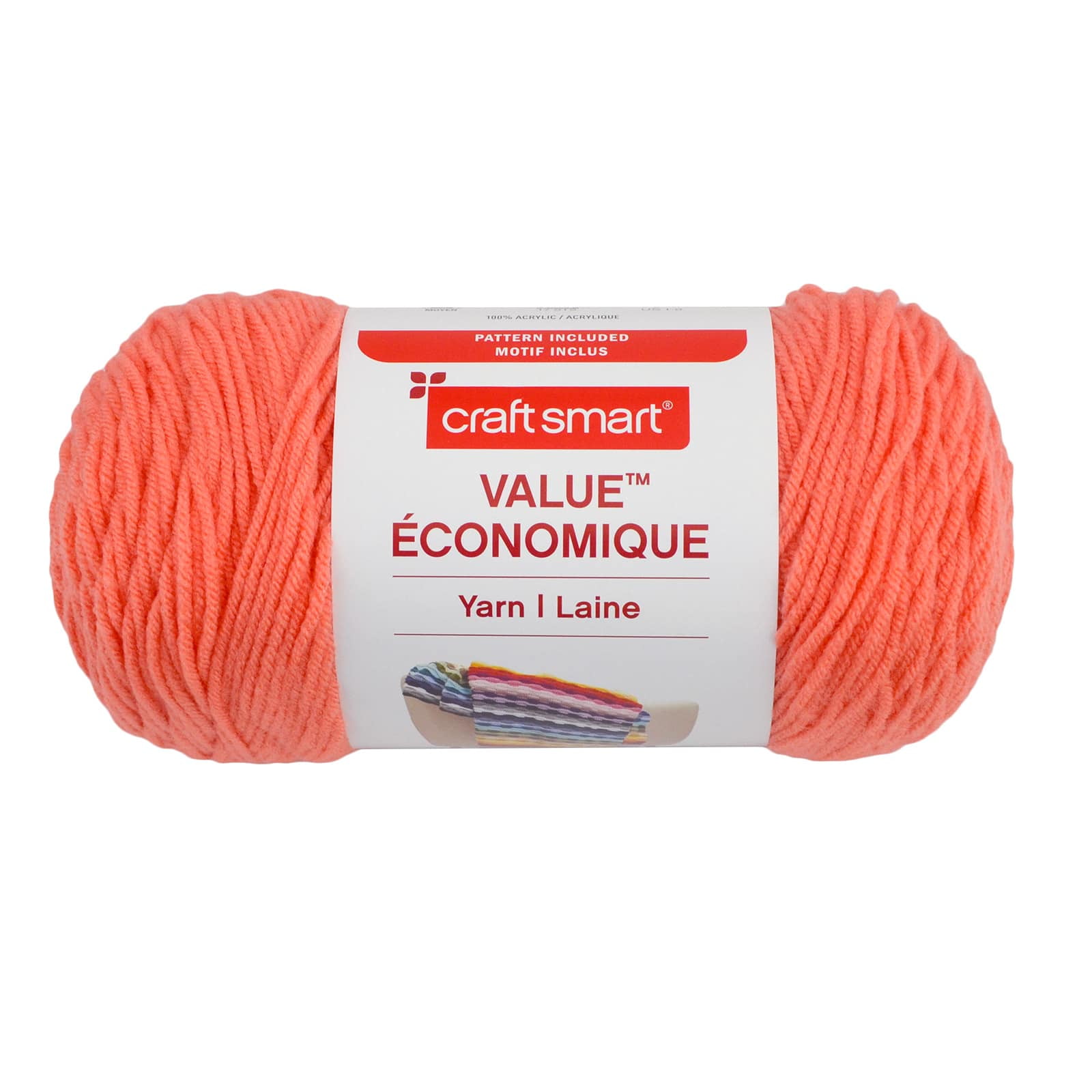 Soft Classic Solid Yarn by Loops & Threads - Solid Color Yarn for Knitting,  Crochet, Weaving, Arts & Crafts - Coral, Bulk 12 Pack 