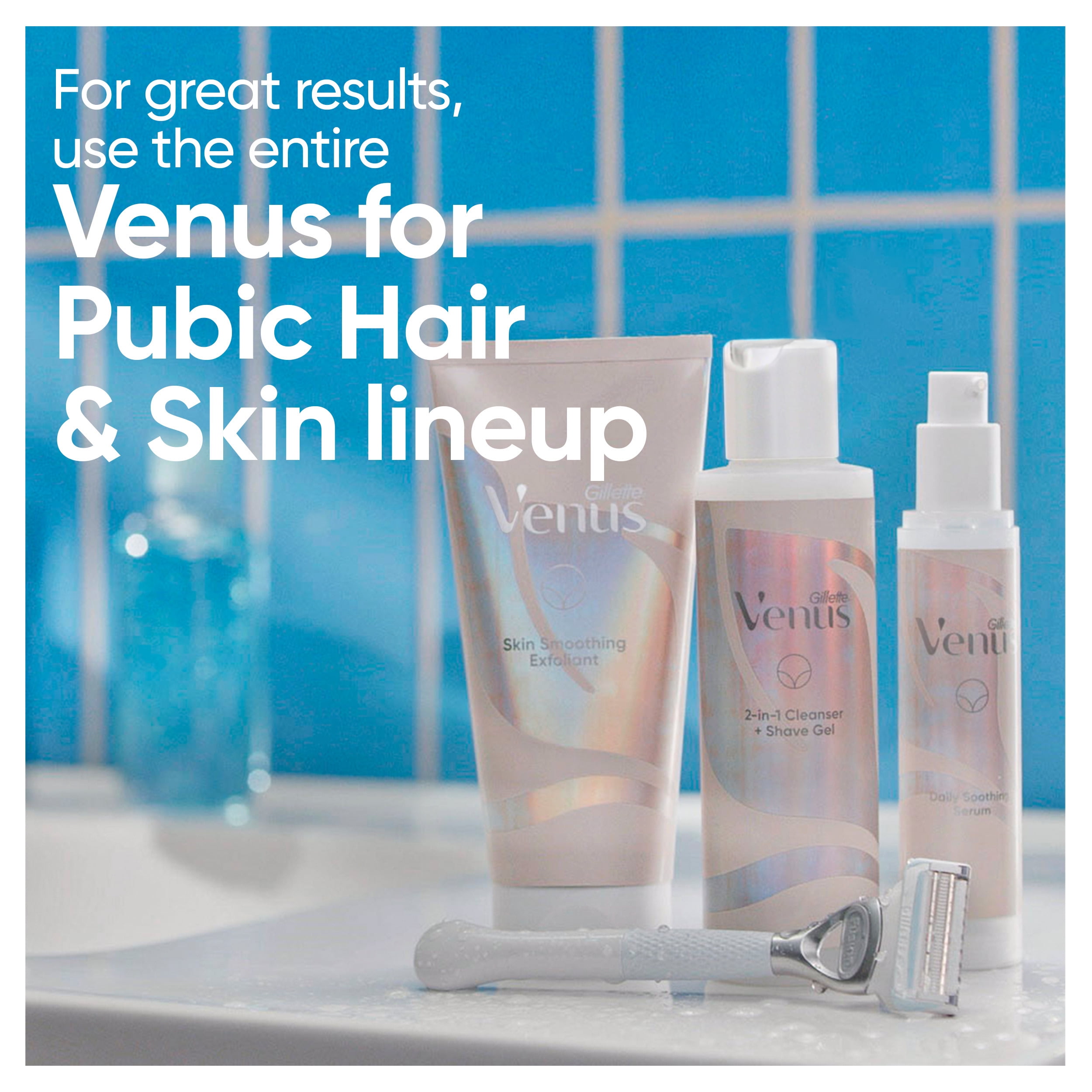 Gillette Venus for Pubic Hair and Skin, 2-in-1 Cleanser + Shave Gel, 6.4 oz