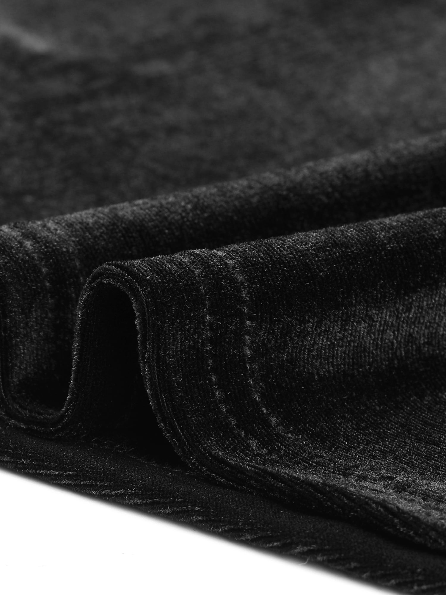 DARING DIVA Women's Velvet Top V Neck Long Sleeves Loose Blouse XL Black