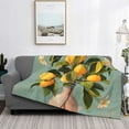 thumbnail image 2 of Fuzoiu Retro Warm Lemon Flower Print Flannel Blanket,Throw Blanket,Flannel Home Decor,Fleece Bed Blankets,Cozy Soft Blanket for Bed, Sofa, Camping, and Travel-50"x40", 2 of 6