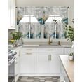 thumbnail image 5 of Teal Gray Glod Kitchen Curtains Sets 36 Inch Length with Valance, Modern Minimalist Abstract Gradient Art Swag Valances and Tiers Curtain Set Drapes Swag Curtains for Living Room, Bathroom, Bedroom, 5 of 6