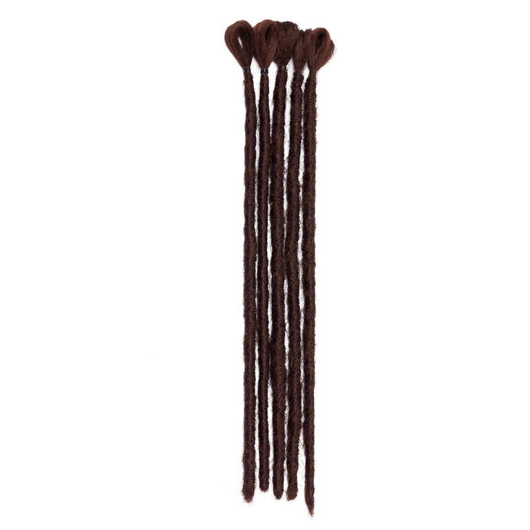 S-noilite 12 Soft Short Dreadlocks Dreads Handmade Crochet Braids Afro  Braiding Locs Hair Extensions Dark brown,25g 