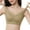 Khaki, variant on ,Women's Wireless V Mesh Bras Seamless Ribbed Back Closure Bra High Impact Support Adjustable Strap Bralettes Khaki XXXL