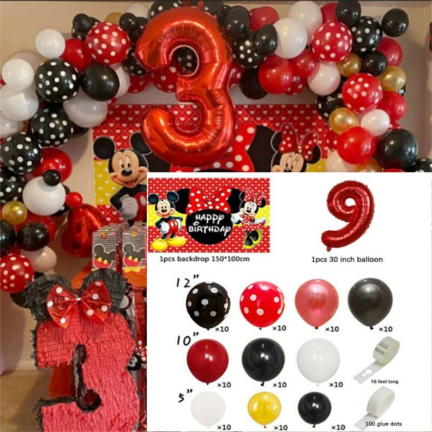  Suministros de fiesta de cumpleaños de Minnie Mouse, Decoraciones de fiesta de Minnie Mouse