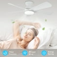 thumbnail image 6 of 25-Inch Low Profile Ceiling Fan with Light - Dimmable LED, 6-Speed and 3 CCT, Quiet DC Motor, Remote Control, 5 White Blades for Indoor/Outdoor, 6 of 8