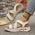 thumbnail image 5 of Willtoo Women's Comfortable Walking Sandals Slingback Lightweight Elastic Ankle Strap Low Wedges Walking Sandals Comfortable Slip On Casual Shoes, 5 of 5