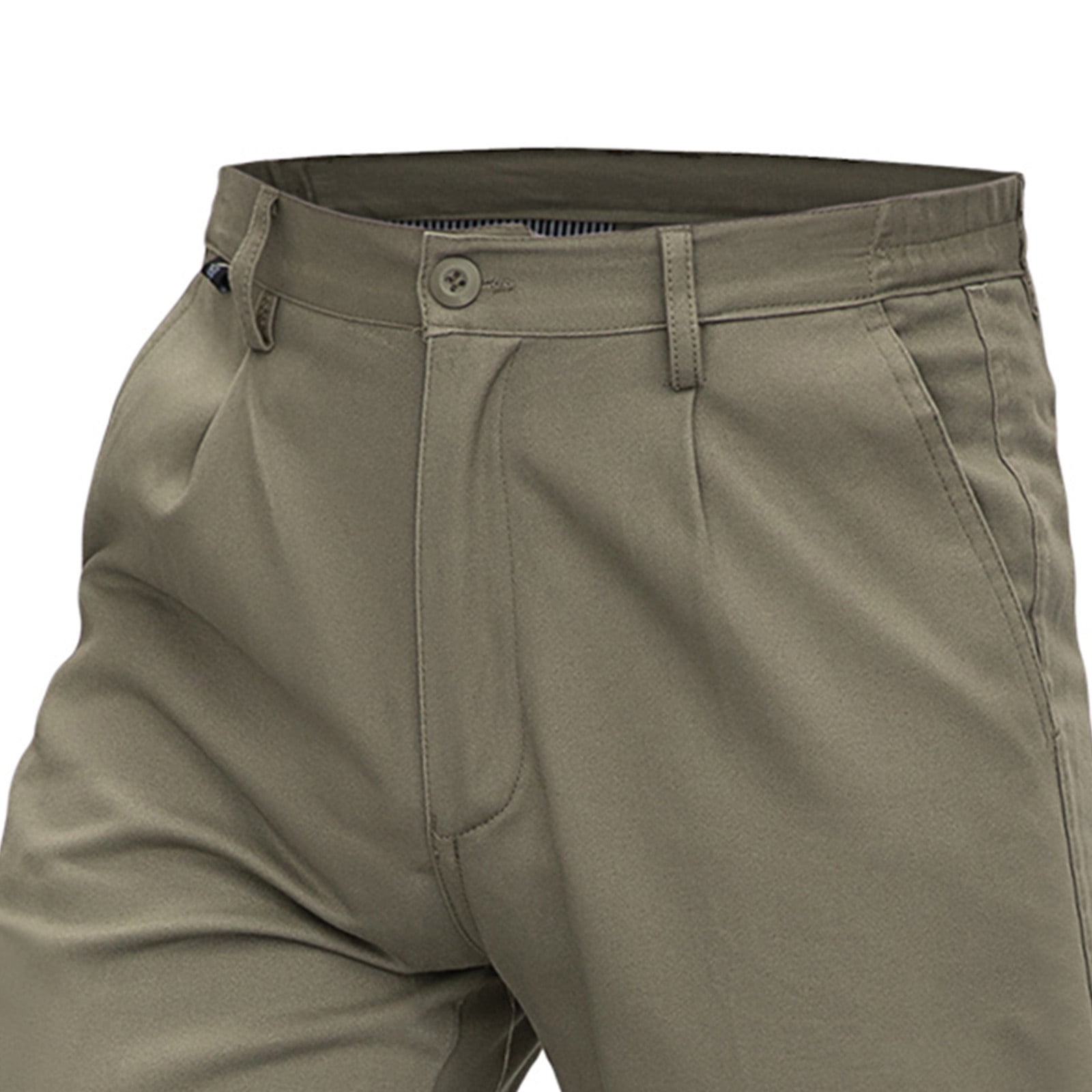 kosheko Men's Outdoor Straight Leg Pants, Front Slant Pockets with Slim Fit, Lightweight Fabric for trail walking hiking Green XXXL