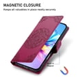 thumbnail image 5 of Leather Case For Motorola Moto G Play 2024 6.5",Embossed Totem Wallet With Card Holder,Wristband, Shockproof Kickstand Magnetic Cover,Wine red,For Moto G Play 2024, 5 of 7