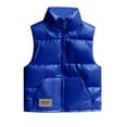thumbnail image 2 of ATOGUTA Boys Down Vest Winter Fleece Jacket Zip Up Hooded Puffer Quilted Kids Outerwear Jacket for Boys Size 4T-12 Blue, 2 of 6