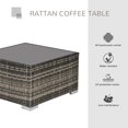 thumbnail image 4 of Outsunny Table Basse de Jardin en Rotin avec Dessus en Verre Trempé, Gris Foncé, 4 of 10