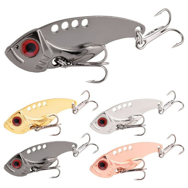3.5cm/4cm/5.5cm Fishing Spoon Lures with Hook 3d Eyes Vib Hard Blade Bait  Fishing Gear for Freshwater Saltwater 