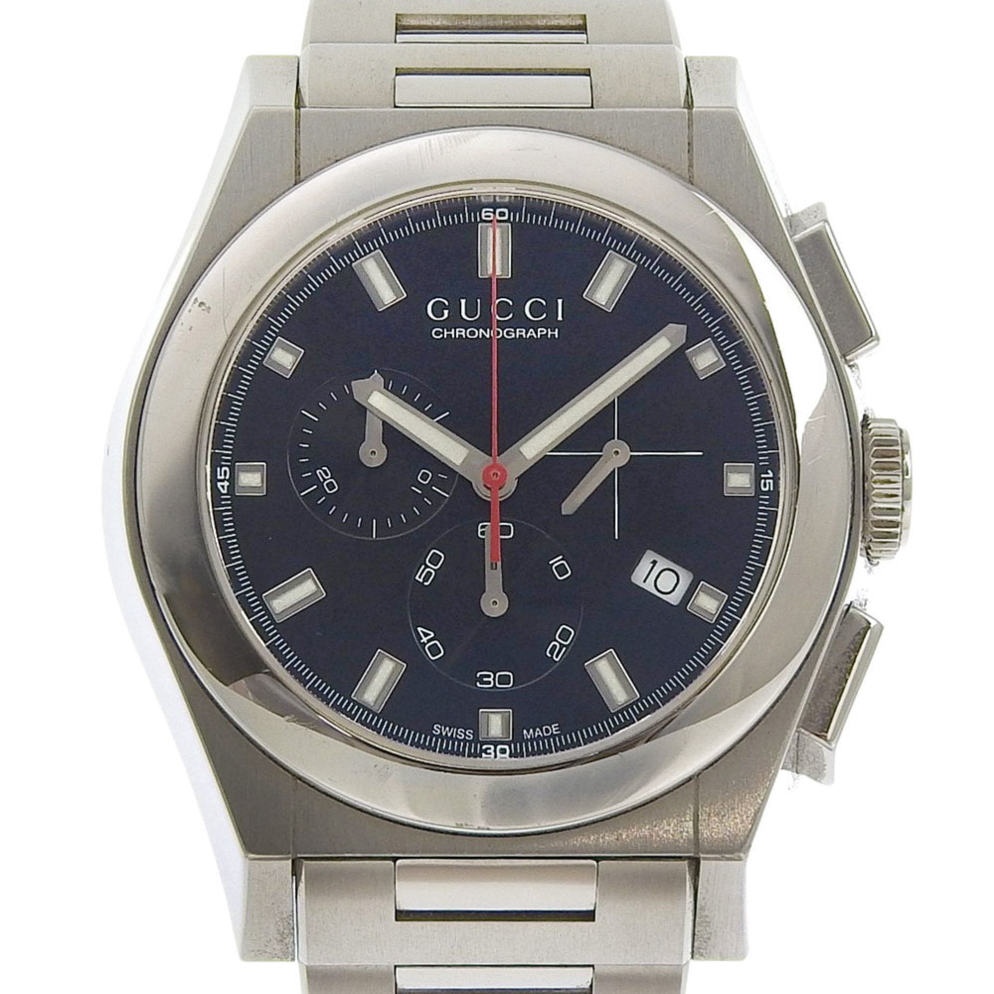Gucci 115.2 Pantheon Chronograph Quartz Watch Silver Dial SS Gucci Pantheon Diver 115.2 YA115211 Date Automatic Swiss  main image 2