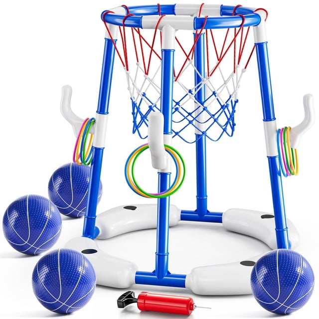 Juego de canasta de baloncesto para piscina MSKOLER 2 en 1 para niños de 3 a 7 años