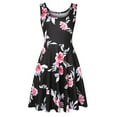 thumbnail image 3 of Womens Dresses Summer Sleeveless U-neck A-line Short Printed Loose Casual Dress Black L, 3 of 5