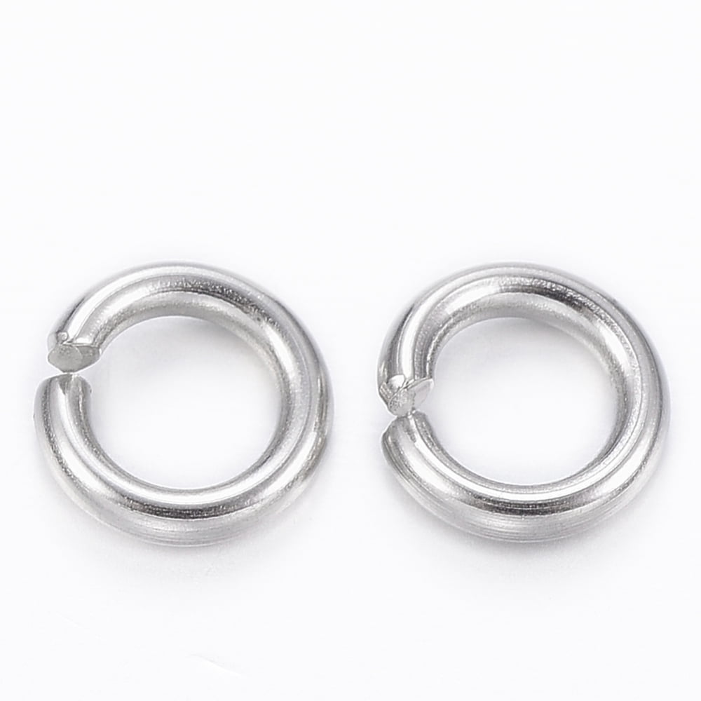 Resistant 304 Stainless Steel Open Jump Rings Stainless Steel color 18 Gauge 7x1mm Inner Diameter: 4.8mm