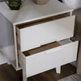 thumbnail image 3 of 2-Drawer Groove Handle Wood Nightstand - White, 3 of 14