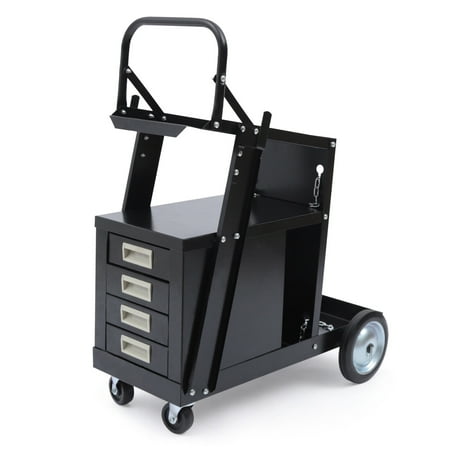 

Oukaning Welding Cabinet Cart Welding Welder Trolley with 4 Drawers Tank Storage for MIG TIG ARC Plasma Cutter Welder Stand