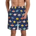 thumbnail image 1 of Balery Planets And Stars Traje de Baño Estilo Hawaiano para Hombre, Shorts de Secado Rápido con Bolsillos-Large, 1 of 6