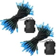 thumbnail image 6 of 2 Pack 50 LED Outdoor Christmas Lights, 16FT Battery Operated Mini String Lights with 8 Modes & Timer, Xmas Tree Lights Waterproof for Patio Garden Party Wedding Holiday Decor, Blue, 6 of 14