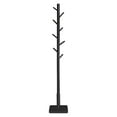 thumbnail image 2 of VASAGLE 8 Hooks Solid Wood Coat Rack Wood Hall Tree Coat Rack Stand with Stable Square Base 3 Height Options Office Ink Black, 2 of 7