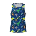 thumbnail image 4 of Xecao Dinosaur In Space Men's Tank Top Workout Quick Dry Sleeveless Gym Jogging Muscle Shirts Summer Swim Beach Tops, 4 of 9