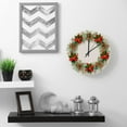 thumbnail image 5 of SKYSONIC Silent Wooden Round Wall Clock Christmas Wreath on White Non Ticking Battery Operated Clocks for Home Office Living Room Bedroom, 5 of 6